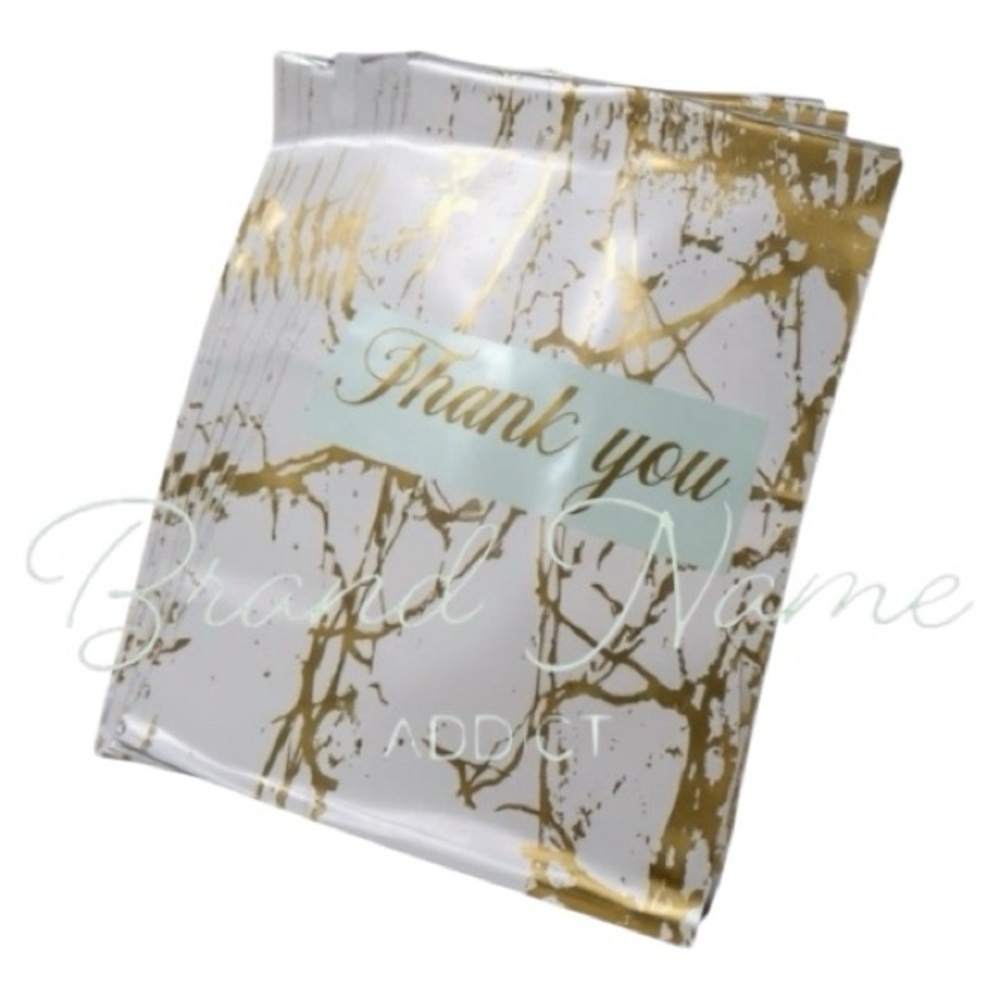PRICE IS FIRM -Set of 10 Pink Gold Marble 10 x 13 ‘Thank You’ Poly Shipping Bags
